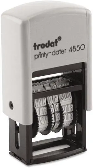 Trodat Econ Micro 5-in-1 Message Stamp Dater Self-Inking 1 x 3/4 Blue/Red