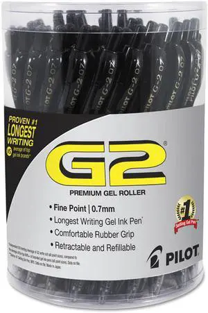 Pilot 00072838840653 G2 Premium Retractable Gel Ink Pen, Refillable, Black Ink, .7 Mm, 36/Pack