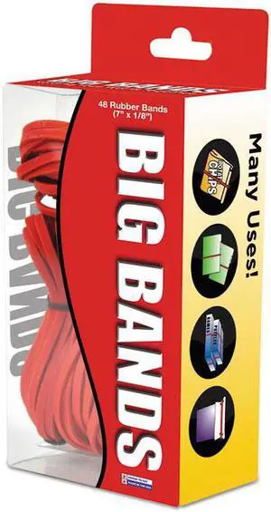 Alliance 00699 Big Bands Rubber Bands, 7 X 1/8, Red, 48/Pack