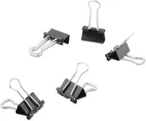 Universal 11060 Mini Binder Clips, 1/4 Inch Capacity, 1/2 Inch Wide, Black, 60/Pack
