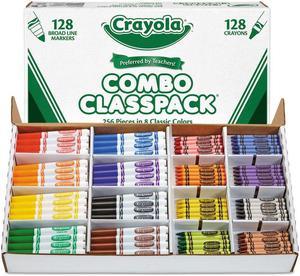 Crayola 52-3349 Crayons And Markers Combo Classpack, Eight Colors, 256/Set
