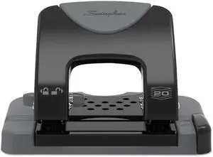 SWINGLINE A7074135 Two-Hole Paper Punch,20 Sheets,Blck/Gray