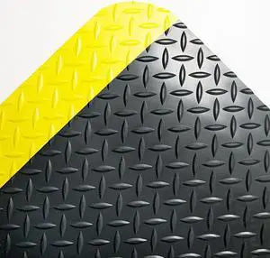 Industrial Deck Plate Anti-Fatigue Mat, Vinyl, 24 x 36, Black/Yellow Border CWNCD0023YB Industrial Deck Plate Anti-Fatigue Mat, Vinyl, 24 x 36, Black/Yellow Border CWNCD0023YB