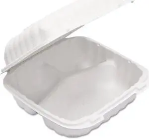 Pactiv PACYCN80803 Earthchoice Smartlock Hinged Lid Containers, White, 22 Oz, 200/Carton