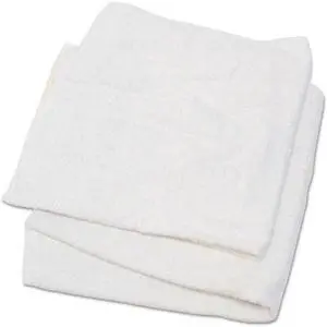Hospeco Woven Terry Rags, White, 15 X 17, 25 Lb/Carton 53725