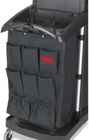 RUBBERMAID FG9T9000BLA Pocket Bag,Black,Polyester