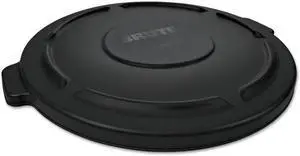 RUBBERMAID 1779738 Brute Trash Can Top,Flat,Snap-On Closure,Black