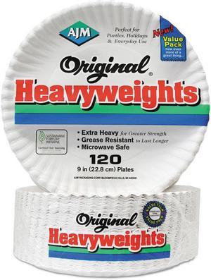 9 White Uncoated Paper Plate - 1200/Case