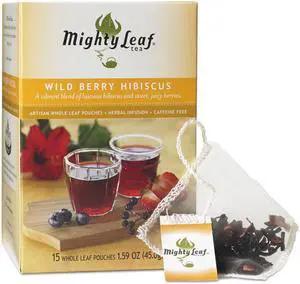 Mighty Leaf Tea Whole Leaf Tea Pouches, Wild Berry Hibiscus, 15/Box 510144