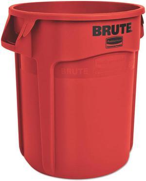 RUBBERMAID COMMERCIAL FG261000RED 10 gal Round Trash Can, Red, 15 5/8 in Dia,