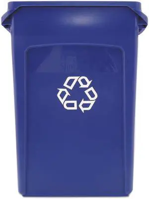RUBBERMAID FG354007BLUE 23 gal Rectangular Plastic Recycling Bin , Blue