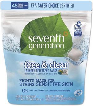 Seventh Generation Natural Laundry Detergent Packs Unscented 45 Packets/Pack