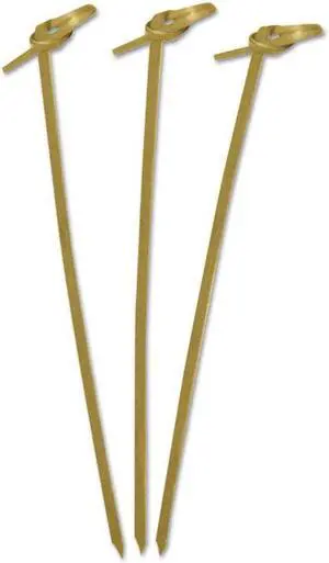 Amercareroyal Knotted Bamboo Pick, Olive Green, 4", 1000/Carton R803