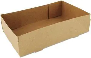 4-Corner Pop-Up Food and Drink Tray, 8 5/8 x 5 1/2 x 2 1/4, Brown, 500
