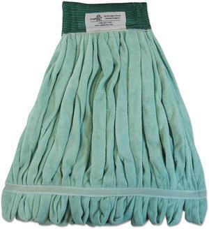 Microfiber Looped-End Wet Mop Heads, Medium, Green, 12/Carton MWTM-GCT