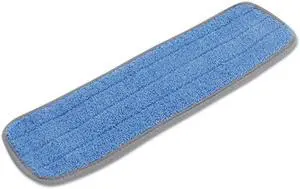 Boardwalk Microfiber Mop Head Blue 18 x 5 100% Split Microfiber Velcro Backing Dozen MFM185BCFDZ