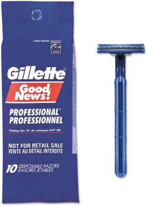 Gillette 11004CT Goodnews Regular Disposable Razor, 2 Blades, Navy Blue, 10/Pack, 10 Pack/Carton