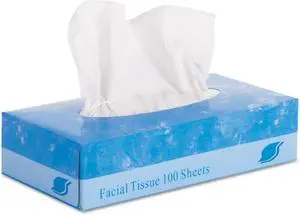 GEN Facial Tissue Flat Box 2-Ply 8" x 8.3" 100/Box 30 Boxes/Carton 6501