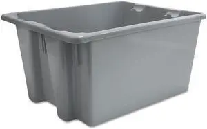 RUBBERMAID FG172100GRAY Gray Stack and Nest Bin, 19-1/2"L x 15-1/2"W x 10"H