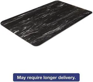 Crown CMM CU2436BK Cushion-Step Surface Mat, 24 x 36, Marbleized Rubber, Black