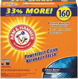 Arm & Hammer CDC33200-06521 Powder Laundry Detergent, Clean Burst, 11.9 Lb, Box, 3/Carton