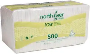 Cascades N020 North River Luncheon Napkins, 1 Ply, 11 1/4 X 12 1/2, White, 500/Pk, 6000/Crtn