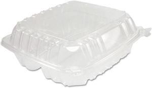 Dart ClearSeal Hinged-Lid Plastic Containers 8 1/4 x 3 x 8 1/4 Clear 125/PK 2 PK