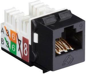 Black Box FMT631-R3-25PAK Gigatrue2 Cat6 Jacks, Universal Wiring, Component Level, 25 Pack, Black