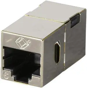 Black Box FM608-10PAK Cat6 Coupler Shielded Straight- Pin Office Silver 10-Pack