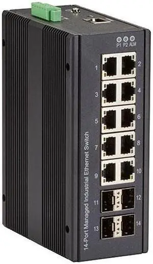 Black Box LIG1014A 14-Port Industrial Gigabit Ethe Rnet Switch Managed Extreme Temp.
