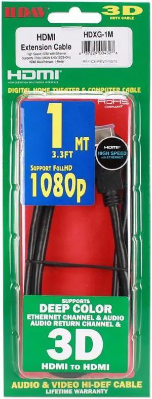 QVS 1-Meter High Speed HDMI UltraHD 4K Extension Cable