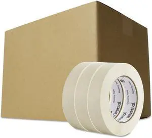 Universal UNV51301CT General Purpose Masking Tape, 24Mm X 54.8M, 3 Inch Core, 3/Pack, 12 Packs/Carton