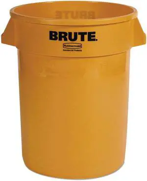 Rubbermaid Commercial 2632-YEL 32Gal Without Lid Brute Container Trash Can Yellow, 1 Each