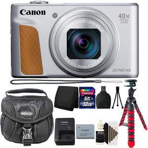 Canon PowerShot SX740 20.3MP 20.3MP HS Digital Camera Silver + 32GB Top Accessory Kit