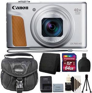 Canon PowerShot SX740 20.3MP 20.3MP HS Digital Camera (Silver)+ 64GB Memory Card + Top Accessory Kit