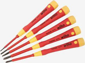 Wiha 32085 Insulated Precision Slotted and Phillips Screwdriver Set, 5 Pieces