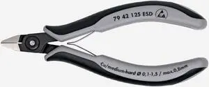 KNIPEX 79 42 125 ESD 5 in 79 Precision Diagonal Cutting Plier Flush Cut Pointed