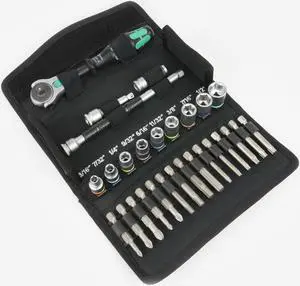 Wera 05004019001 8100 SA 9 Zyklop Speed Ratchet Set, 1/4" Drive, Imperial
