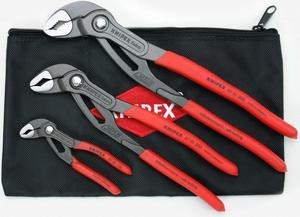 Knipex 9K-00-80-122-US 3 Pc Cobra Pliers Set w/ Keeper Pouch, 5", 10" & 12" - Plastic Grip
