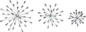 Set of 3 Metal Starburst Wall Sculptures - Silver Finish, Durable & Elegant Home Decor,12", 9", 6" Diameter, Easy to Hang, Crystal-Adorned, Eye-Catching Accents