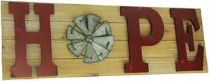 Distressed Look Holiday Word Sign Windmill Wall Hanging