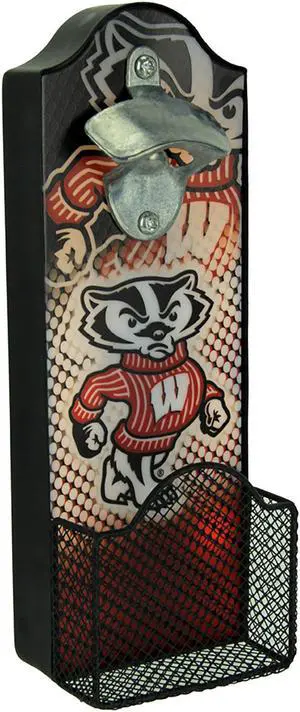 University of Wisconsin Badgers LED Lighted Bottle Opener With Cap Catcher University of Wisconsin Badgers LED Lighted Bottle Opener With Cap Catcher