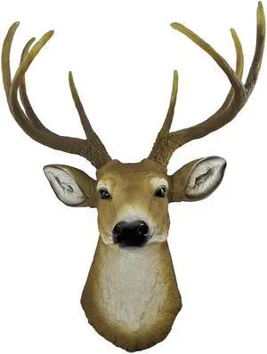Realistic Faux 8-Point Buck Deer Head Bust Wall Mount - 23-Inch Hanging Decor
