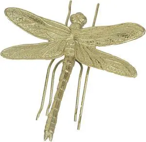7 Inch Resin Gold Dragonfly Painted Sculpture Wall Art Home Decor Hanging Statue
