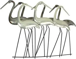 Metal Flock Of Coastal Birds Wall Art Sculpture Hanging Ocean Beach Home Decor