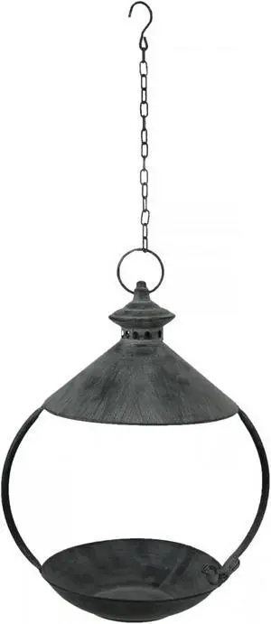 Metal Rustic Round Hanging Bird Feeder Tray Platform Outdoors Home Garden Decor