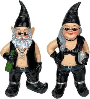 Gnoschitt and Gnofun 7.5 Inch High Motorcycle Gnomes Resin Yard Art Statues Funny Bikers Garden Gnome Weather Resistant Lawn Decor or Tabletop Figurines Gnoschitt and Gnofun 7.5 Inch High Motorcycle Gnomes Resin Yard Art Statues Funny Bikers Garden Gnome Weather Resistant Lawn Decor or Tabletop Figurines