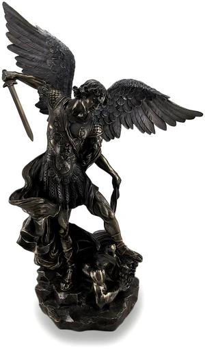 Saint Michael Archangel Statue 31 Inch, Slaying Lucifer Bronze Resin Saint Michael Archangel Statue 31 Inch, Slaying Lucifer Bronze Resin