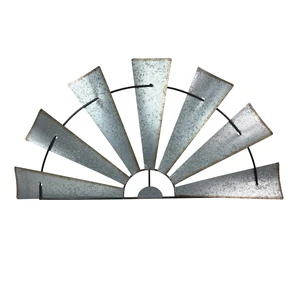 Half Windmill Wall Sculpture Panel, 47.5 Inch Wide Half Windmill Wall Sculpture Panel, 47.5 Inch Wide