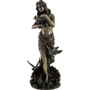 Bronzed Aphrodite with Doves on Scallop Shell Statue Bronzed Aphrodite with Doves on Scallop Shell Statue